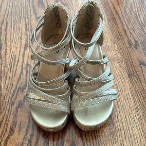 Girls Gold Wedges